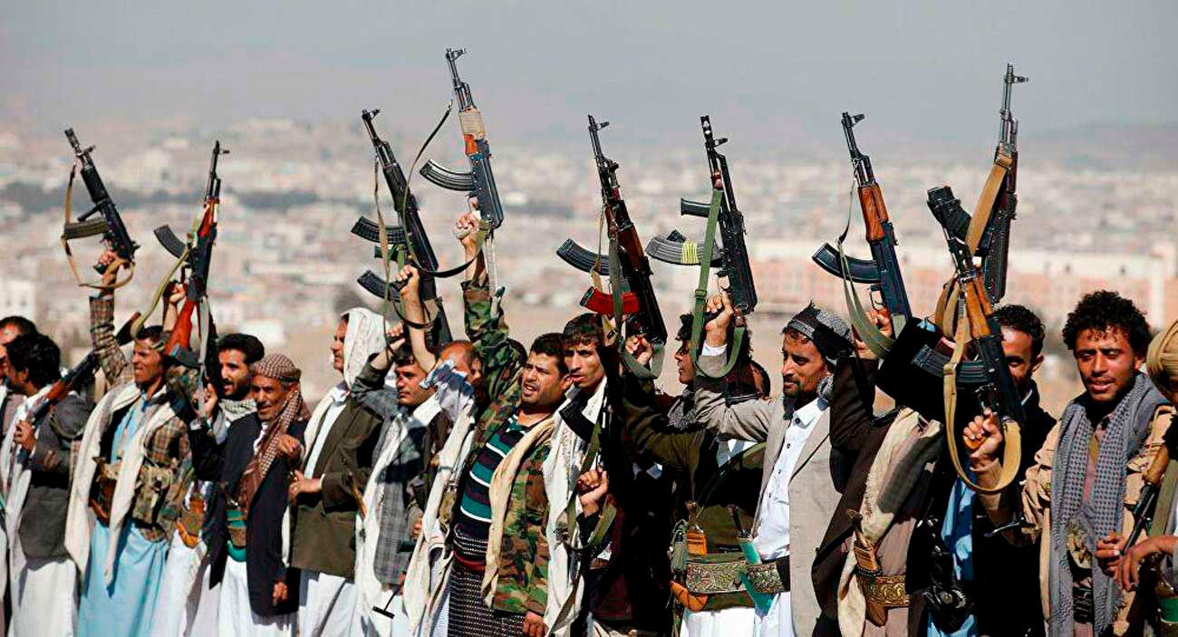 Combatientes del movimiento hutí Ansar Allah en Yemen