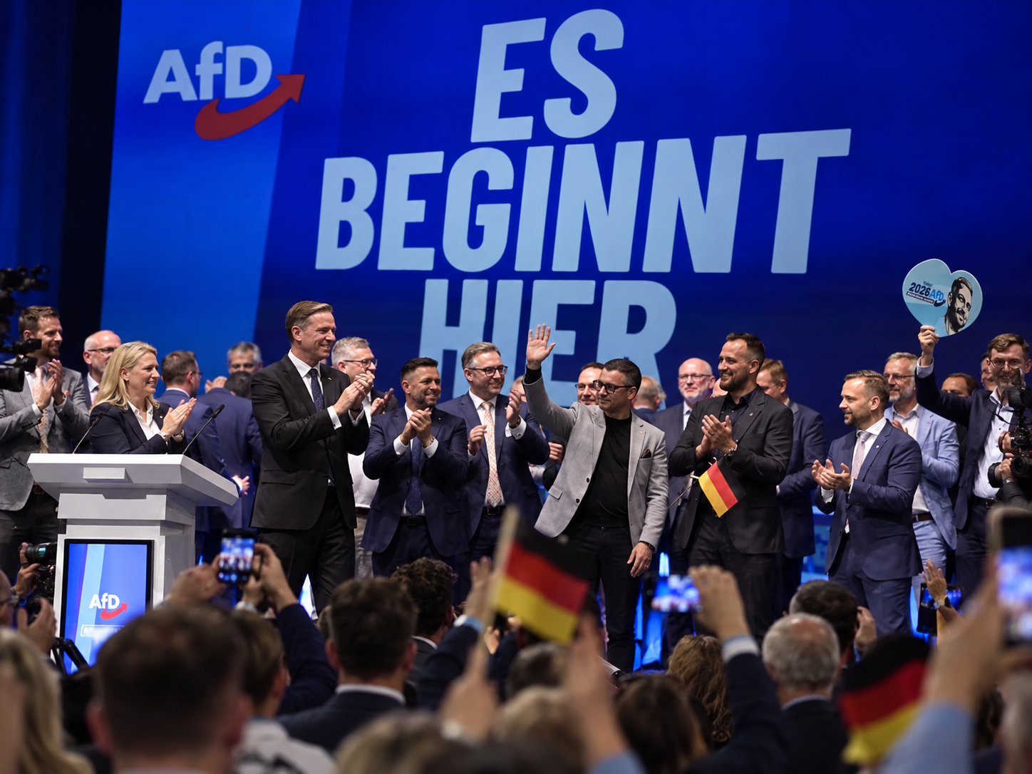 Militantes de AfD en un acto del partido alemán