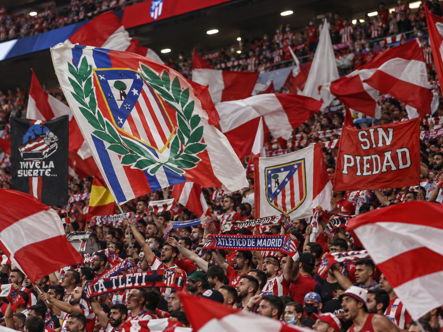 Jugadores del Atlético de Madrid, que ganó 1-0 al Espanyol en la jornada 9 de la liga española
