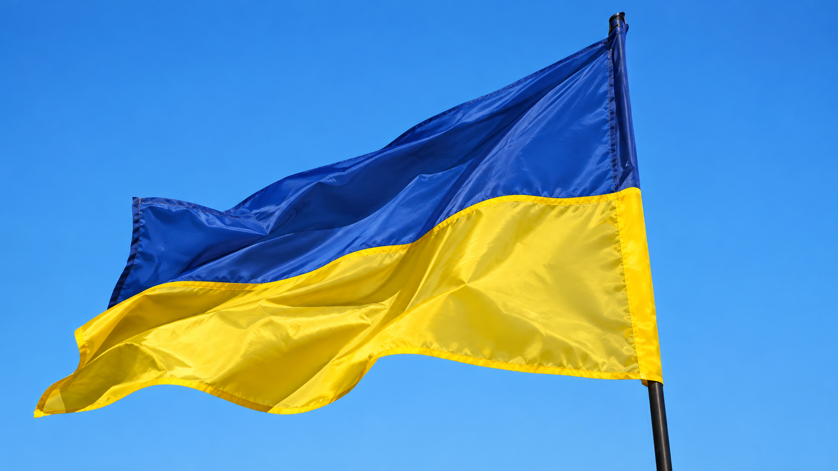 Bandera de Ucrania, país que ha perdido parte de su flota de locomotoras