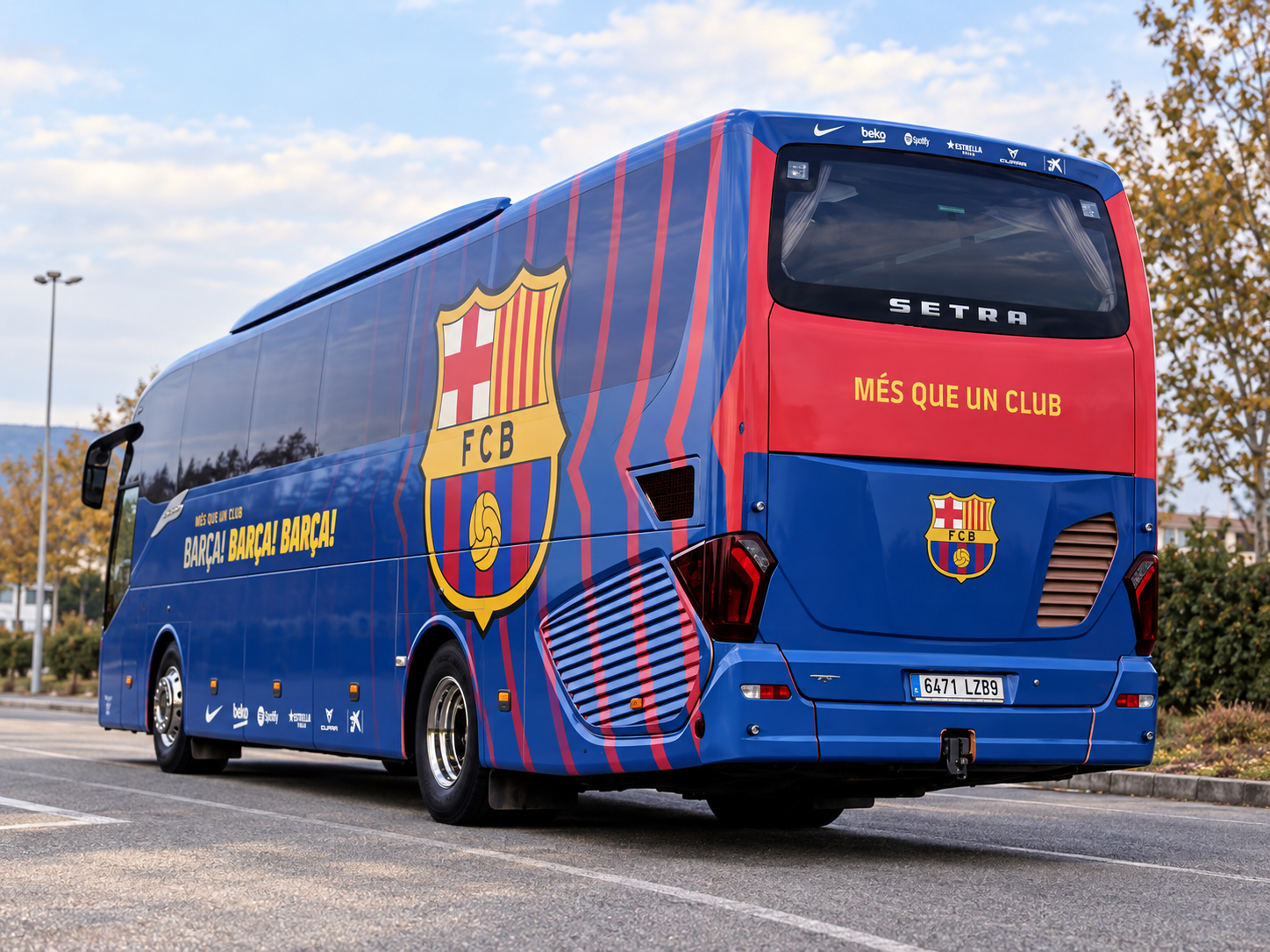 Jugadores del FC Barcelona en un partido de Champions League