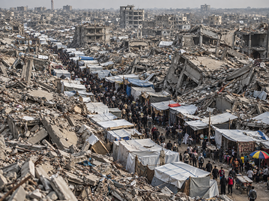 Vista de la Franja de Gaza, donde el Ministerio de Sanidad alerta de niveles catastróficos de malnutrición