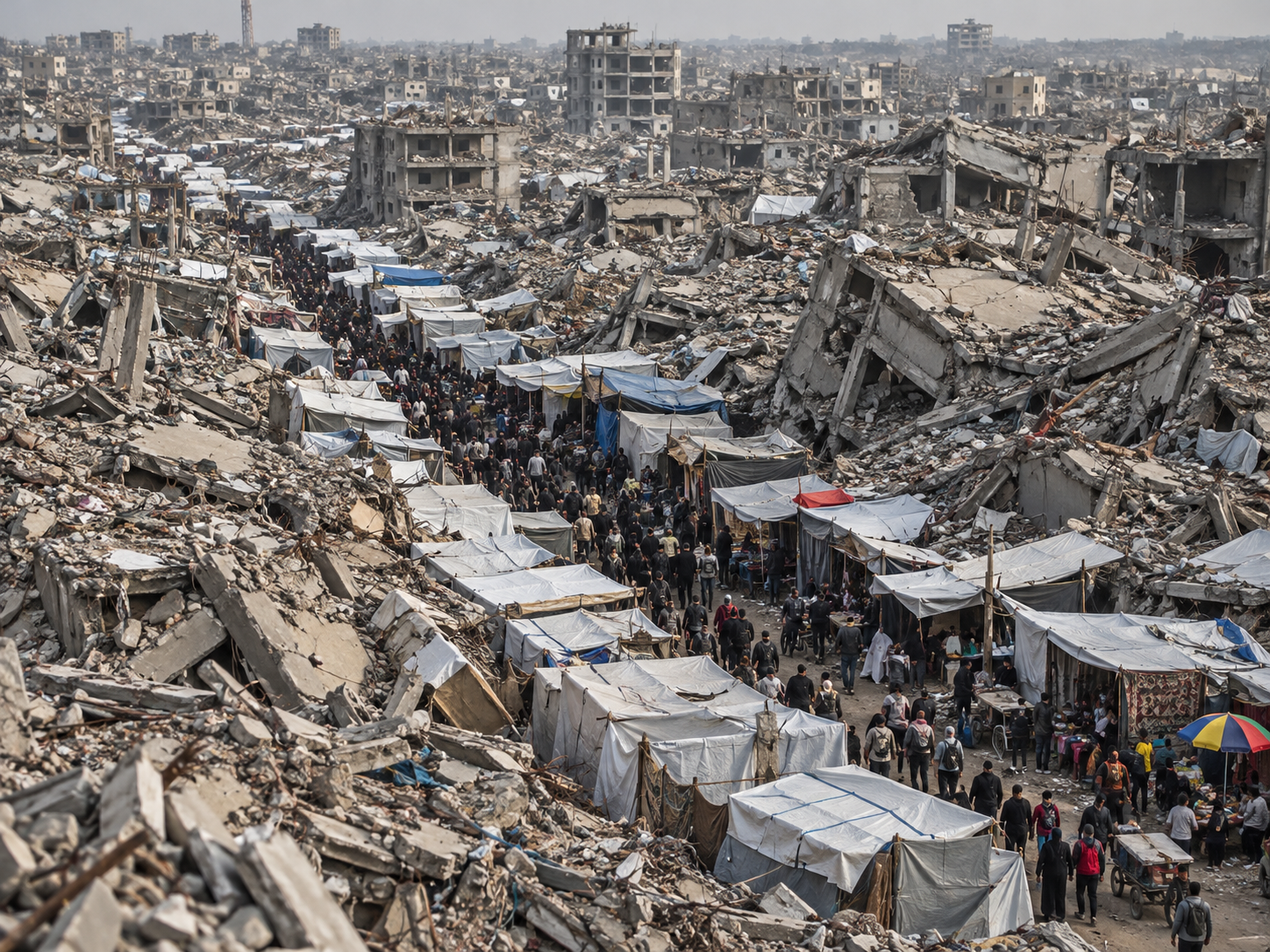 Vista de la Franja de Gaza, donde el Ministerio de Sanidad alerta de niveles catastróficos de malnutrición